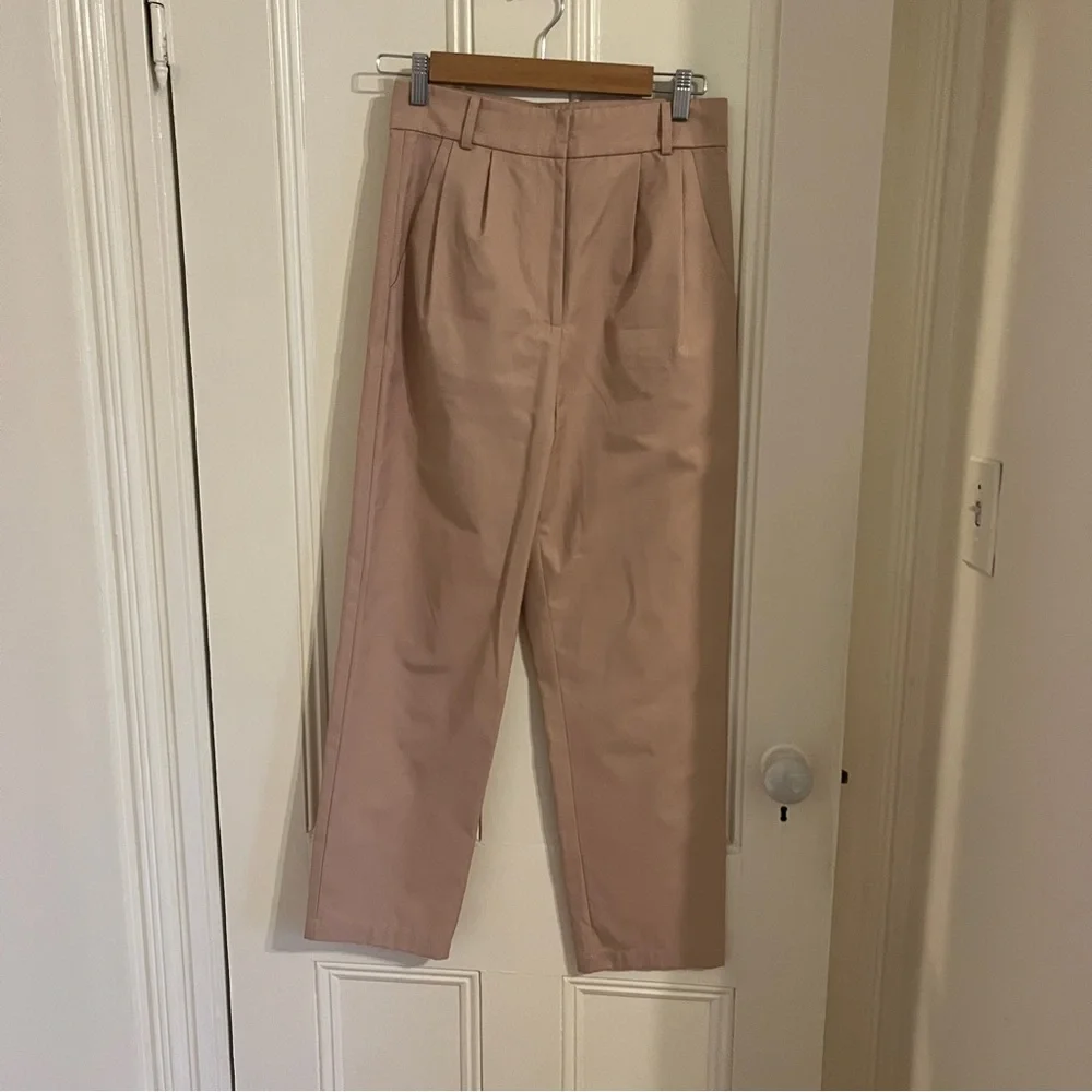 Amanda Uprichard Cream Pleated Trousers Pants Small